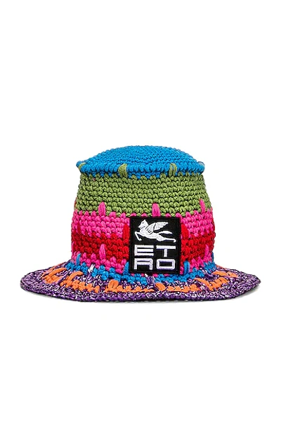 Shop Etro Crochet Logo Hat In Viola