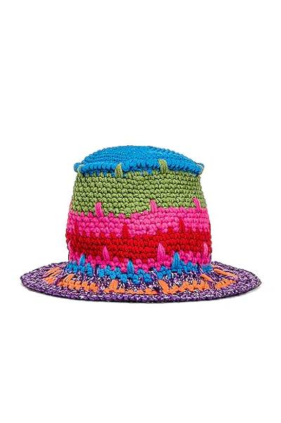 Shop Etro Crochet Logo Hat In Viola