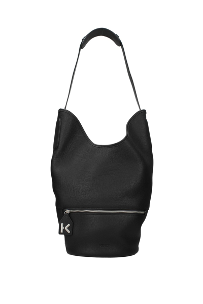 Kenzo Black Leather Onda Bucket Bag | ModeSens