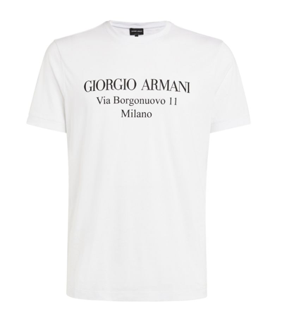Shop Giorgio Armani Cotton Logo T-shirt In White