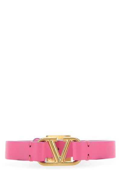 Shop Valentino Vlogo Plaque Bracelet In Pink