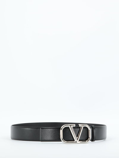 Shop Valentino Vlogo Plaque Blet In Black