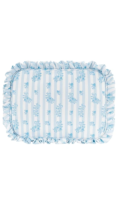 High Tea Printed Large Pouch In Blue