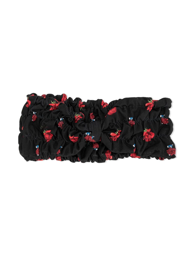 Shop Undercover Floral-print Elasticated Headband In Black