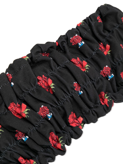 Shop Undercover Floral-print Elasticated Headband In Black