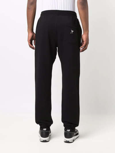 More Joy Unisex Embroidered Logo Organic Cotton Joggers In Black