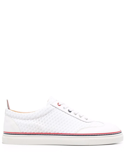 Shop Thom Browne Rwb-stripe Low-top Sneakers In White