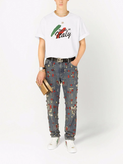 Shop Dolce & Gabbana Graphic-print T-shirt In White