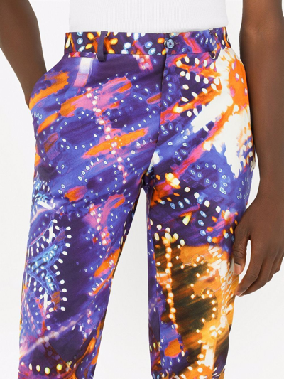 Shop Dolce & Gabbana Luminaire-print Tailored Trousers In Blue