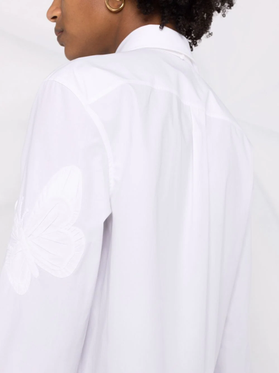 Valentino Appliqué Cropped Shirt In White