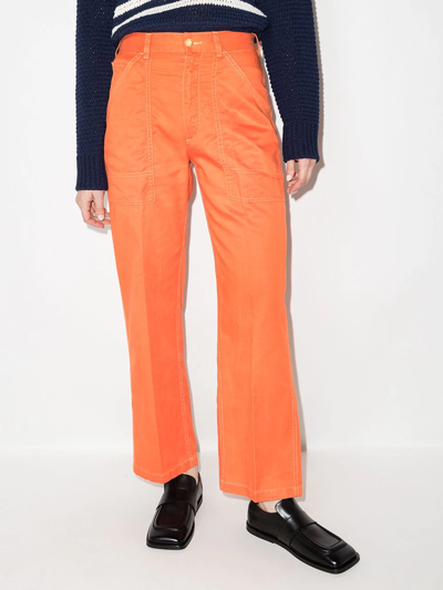 Polo Ralph Lauren Twill Straight-leg Utility Trousers In Orange