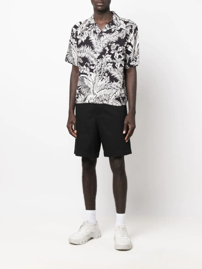 Shop Palm Angels Jungle-print Short-sleeved Shirt In Black