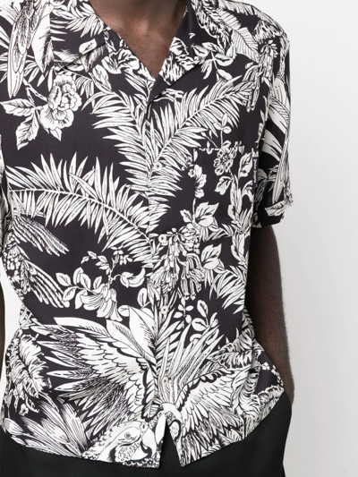 Shop Palm Angels Jungle-print Short-sleeved Shirt In Black
