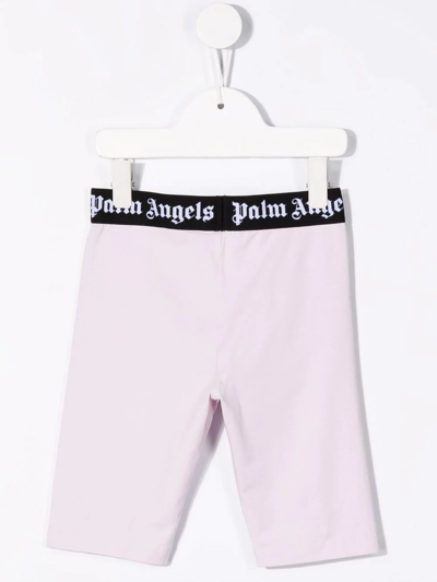 Shop Palm Angels Logo-waistband Cycling Shorts In Pink