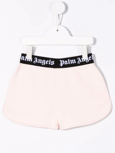 Shop Palm Angels Logo-tape Track Shorts In Pink