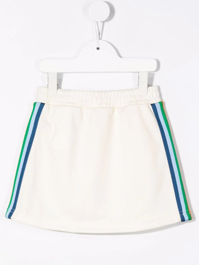 Palm Angels Side-stripe Track Skirt In White