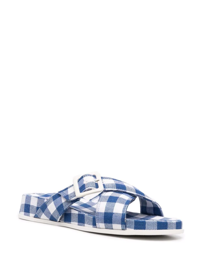 Shop Camper Atonik Gingham Sandals In Blue