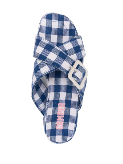 Shop Camper Atonik Gingham Sandals In Blue