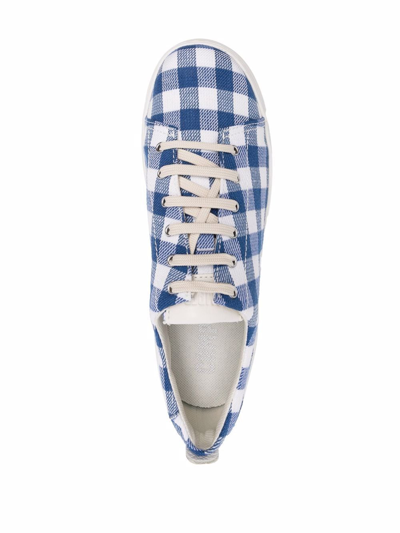 Shop Camper Gingham-check Print Sneakers In Blue
