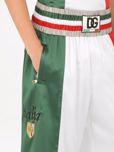 Shop Dolce & Gabbana Italia Colour-block Knee-length Shorts In Green