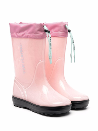 Shop Off-white Rain Rubber Boots In Pink
