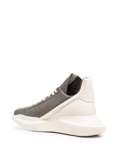 Shop Rick Owens Two-tone Low-top Sneakers In Grey