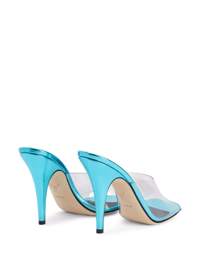 Shop Giuseppe Zanotti Earthshine Plexi-detail Sandals In Blue