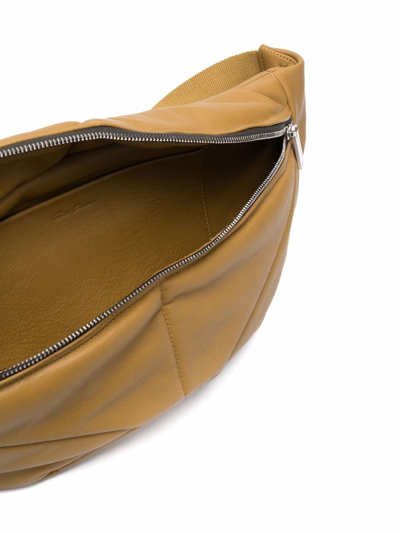 Shop Rick Owens Geo Panelled Belt Bag In Yellow