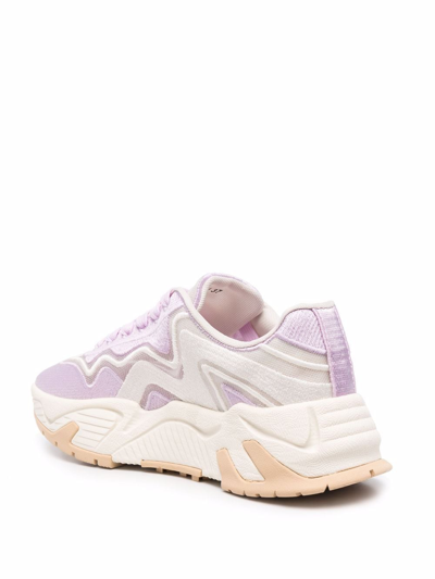 Shop Msgm Panelled-design Sneakers In Purple