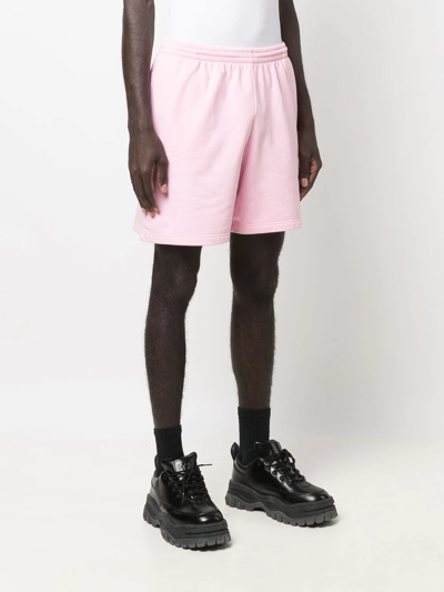 Balenciaga Slogan-print Track Shorts In Pink | ModeSens
