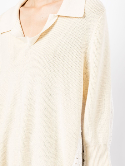 Shop Onefifteen Ribbed-knit Polo Top In White
