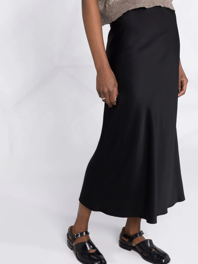 Maison Margiela Long Flared Skirt In Black