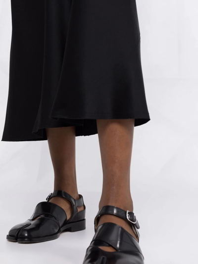 Shop Maison Margiela Satin A-line Midi Skirt In Black