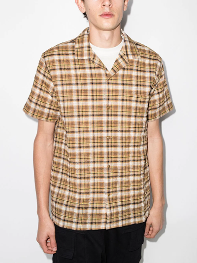 Shop Ymc You Must Create Malick Checked Shirt In Brown