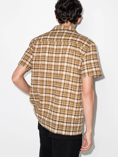 Shop Ymc You Must Create Malick Checked Shirt In Brown