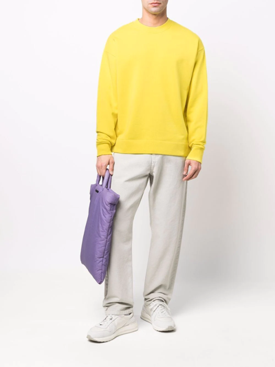 Shop Camper Crew-neck Organic Cotton Sweatshirt In Yellow