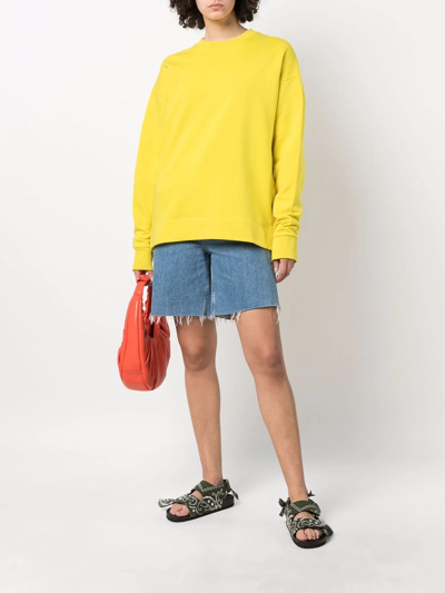 Shop Camper Crew-neck Organic Cotton Sweatshirt In Yellow