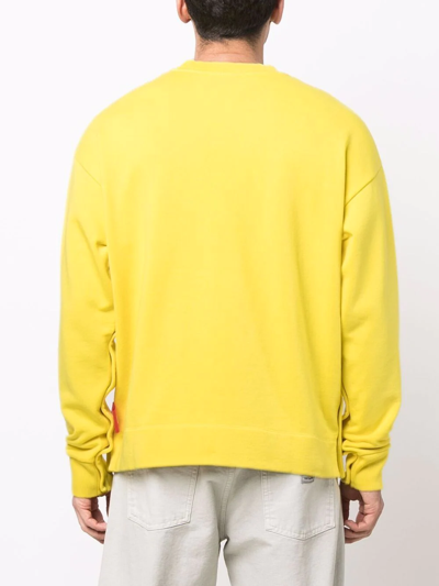 Shop Camper Crew-neck Organic Cotton Sweatshirt In Yellow