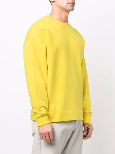 Shop Camper Crew-neck Organic Cotton Sweatshirt In Yellow