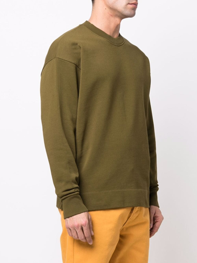 Shop Camper Crew-neck Organic Cotton Sweatshirt In Green