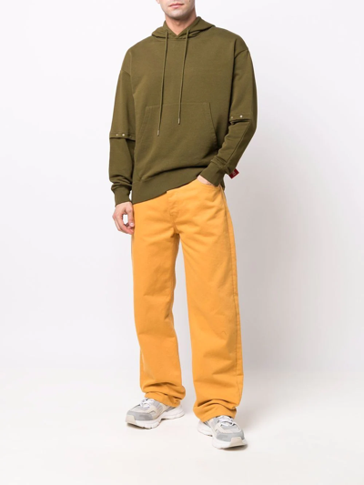 Camper Logo-patch Drawstring Hoodie In Green
