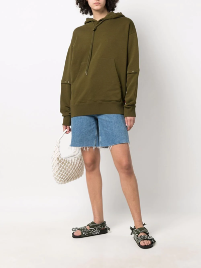 Camper Logo-patch Drawstring Hoodie In Green