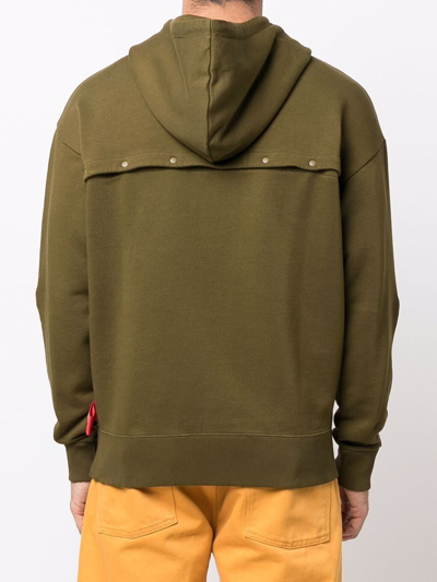 Camper Logo-patch Drawstring Hoodie In Green