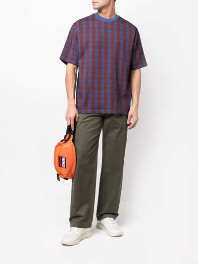 Camper Check-print T-shirt In Blue