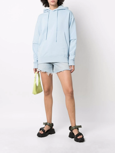 Camper Logo-patch Drawstring Hoodie In Blue