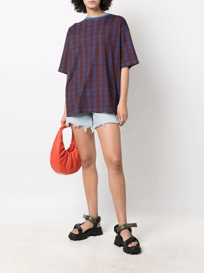 Camper Check-print T-shirt In Blue