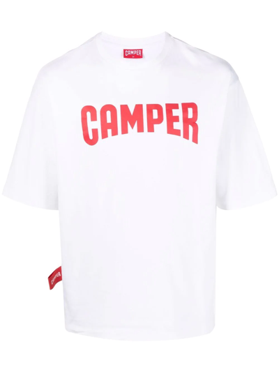 Shop Camper Logo-print Short-sleeve T-shirt In White