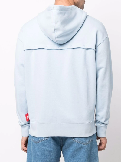 Camper Logo-patch Drawstring Hoodie In Blue