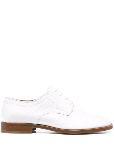 Shop Maison Margiela Tabi Lace-up Derby Shoes In White