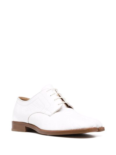 Shop Maison Margiela Tabi Lace-up Derby Shoes In White